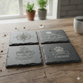 Custom 4 inch Square Slate Coasters (4 pack)